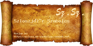 Szloszjár Szabolcs névjegykártya