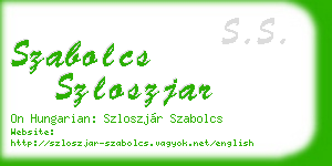 szabolcs szloszjar business card