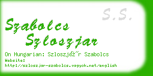 szabolcs szloszjar business card